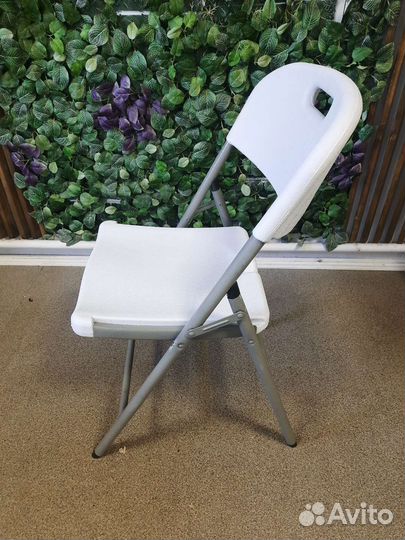 Стул складной со спинкой белый