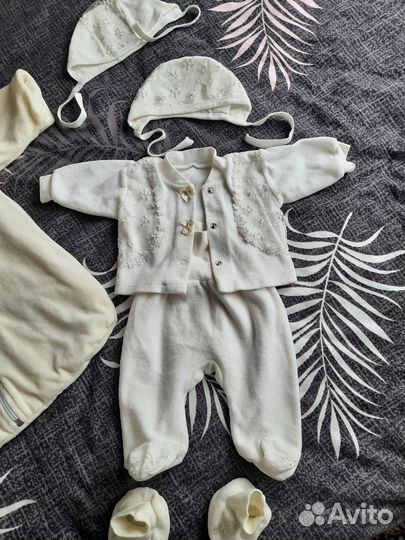 Комплект на выписку, конверт, кокон-комбинезон