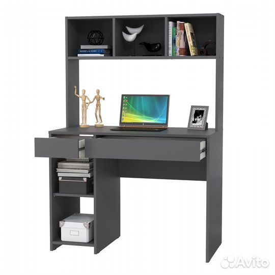 Стол компьютерный Mobi Комфорт 12.77F цвет тёмно-серый, 100х49,8х147 см, ун.сб