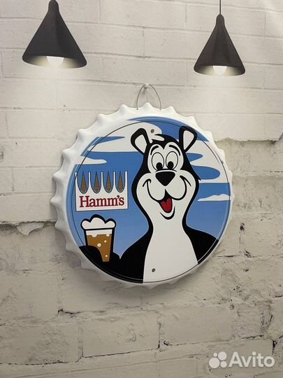Декор на стену пивная пробка Hamms