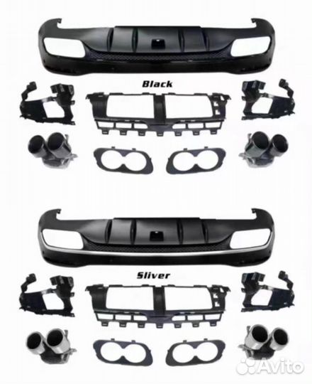 Диффузор заднего бампера W167 GLE53 AMG