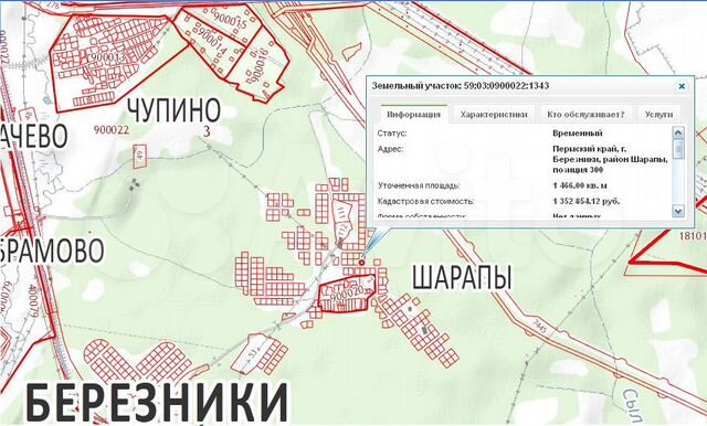 Кадастровая карта г березники