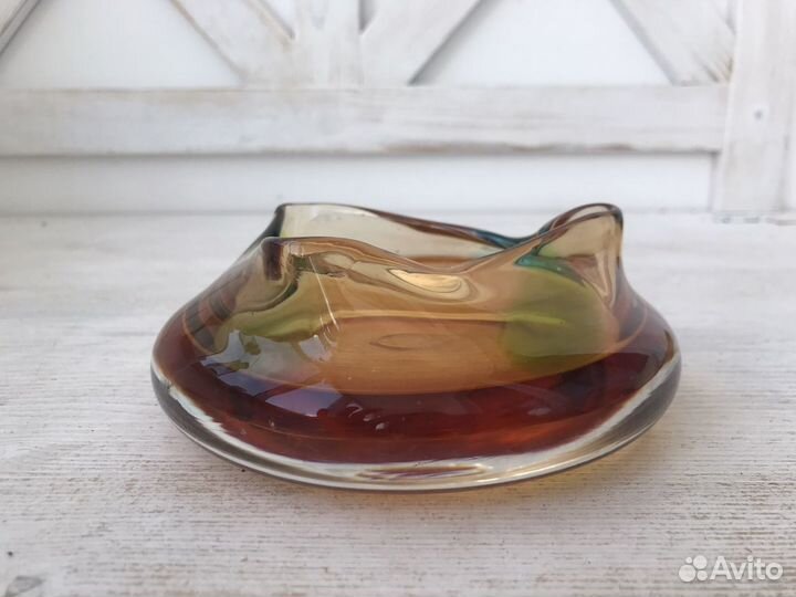 Ваза конфетница богемское стекло чехия СССР