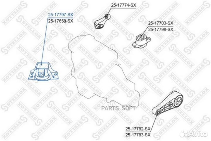 Stellox 2517797SX 25-17797-SX подушка двигателя пр