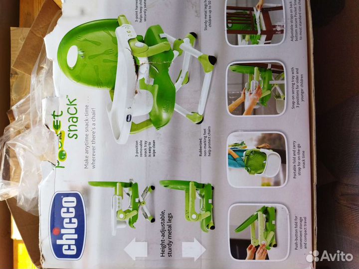 Детский стульчик chicco pocket snack
