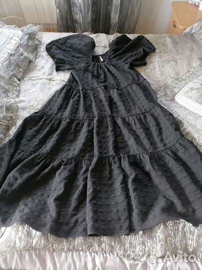 Платье zara черное миди