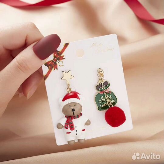 Серёжки новогодние разные