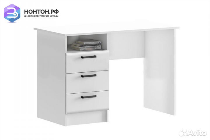 Стол письменный Вега NEW белый глянец / белый