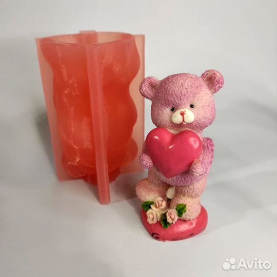 Молд силиконовый Мишка сердцеед