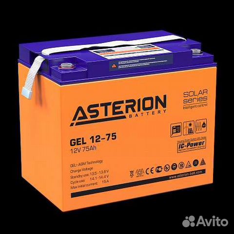 Аккумулятор гелевый Asterion 12-75 объявление продам
