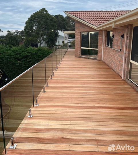 Перила из нержавеющей стали со стеклом