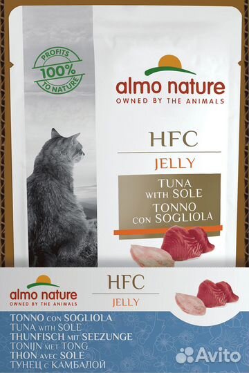 Almo Nature консервы паучи тунец и камбала в желе