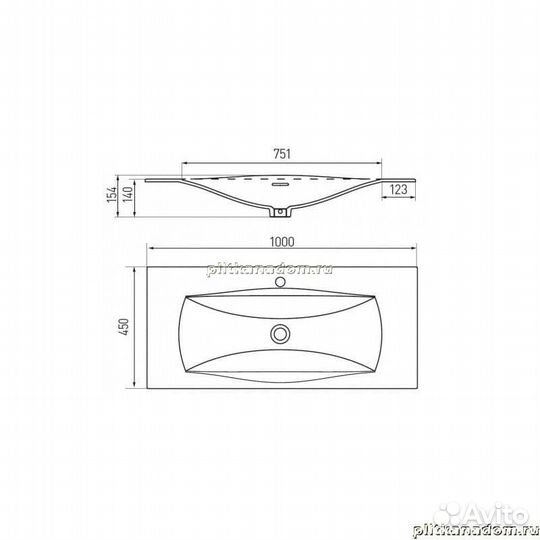 Акватон Блент Д 1A708531BL010 Раковина 100, покрытие гелькоут