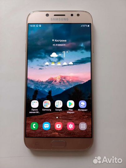 Смартфон Samsung Galaxy j7 2017 16Gb Gold