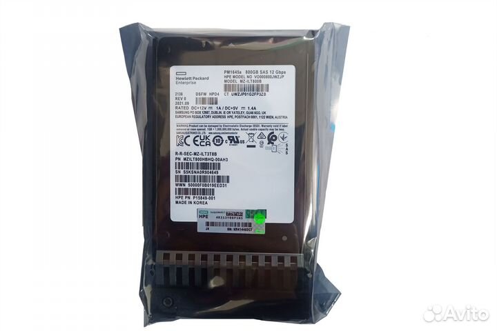 HP MSA 800GB 12G SAS SSD 2.5