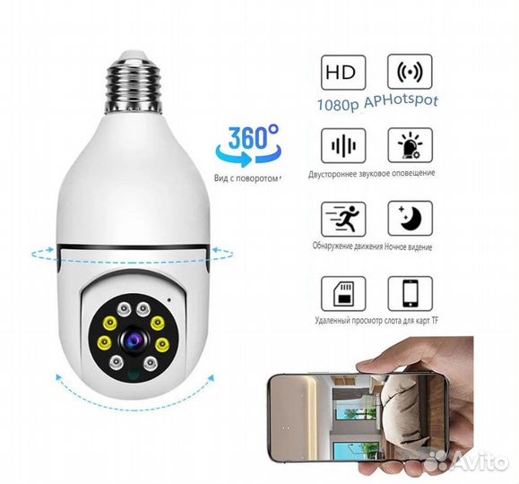 Поворотная Wi-Fi камера видеонаблюдения