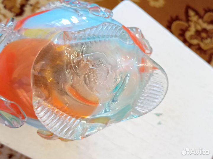 Ваза Конфетница цветное стекло