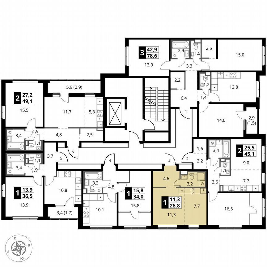 Квартира-студия, 26,8 м², 2/8 эт.
