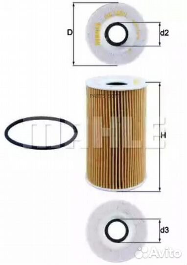 Mahle OX128/1D Фильтр масляный porsche 911/boxster