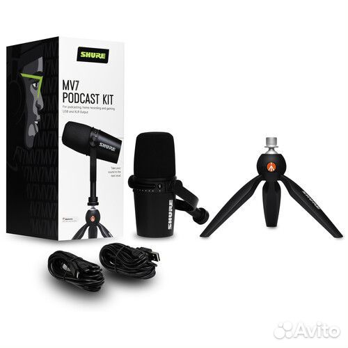 Комплект для записи подкастов Shure MV7-K-bndl