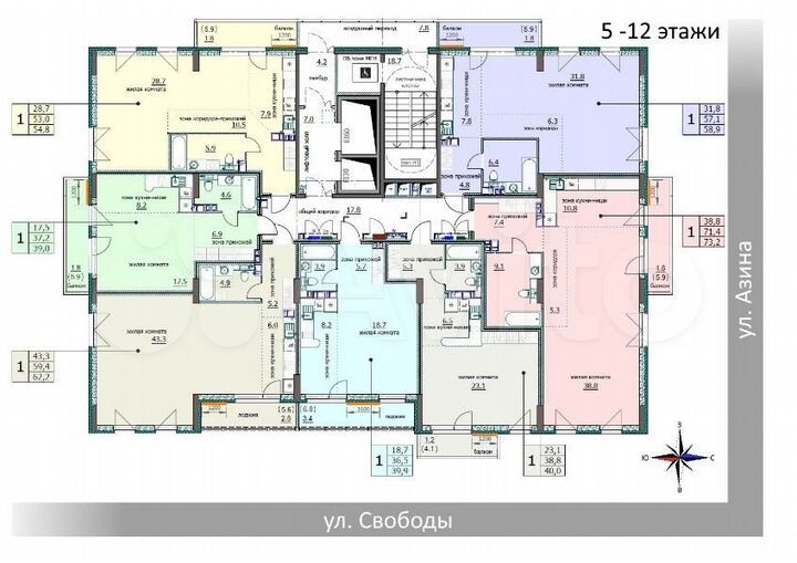 3-к. квартира, 58,9 м², 8/12 эт.