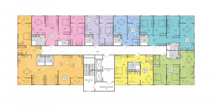 1-к. квартира, 41,8 м², 2/19 эт.