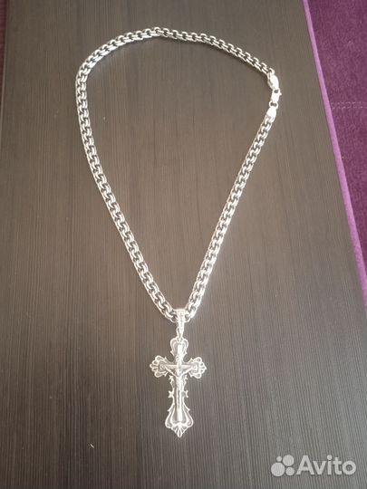 Мужская серебряная цепь бисмарк