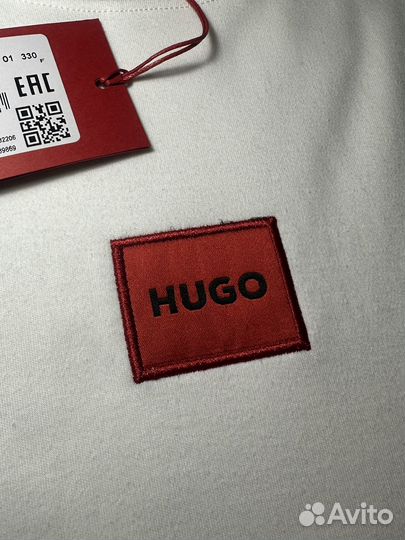 Лонгслив Hugo мужской белый новый Турция