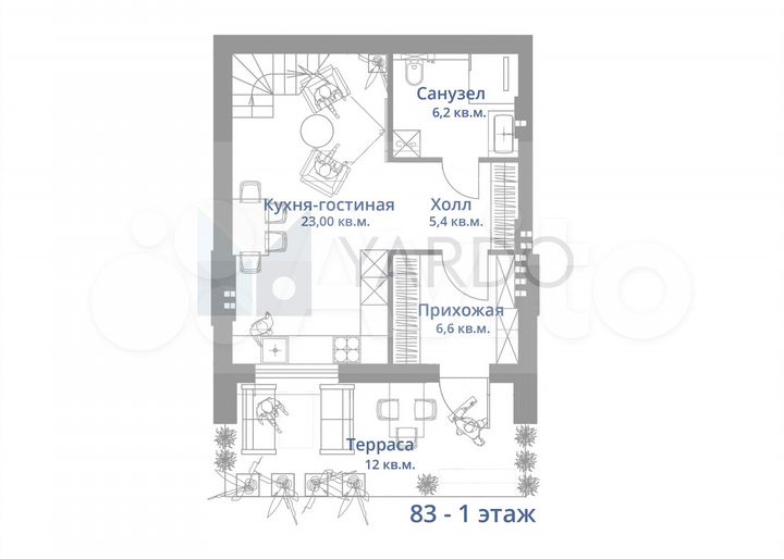 Таунхаус 85 м² на участке 4,5 сот.