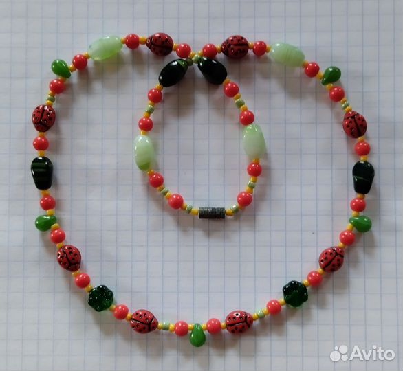 Винтажные бусы чешское стекло