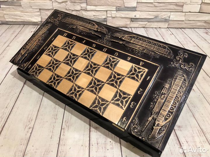 Нарды шахматы шашки 3 в 1 Танки, Охота, Блатные