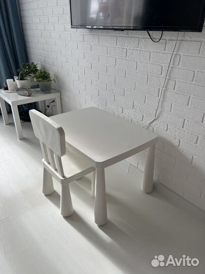 Детский стол и стул IKEA маммут