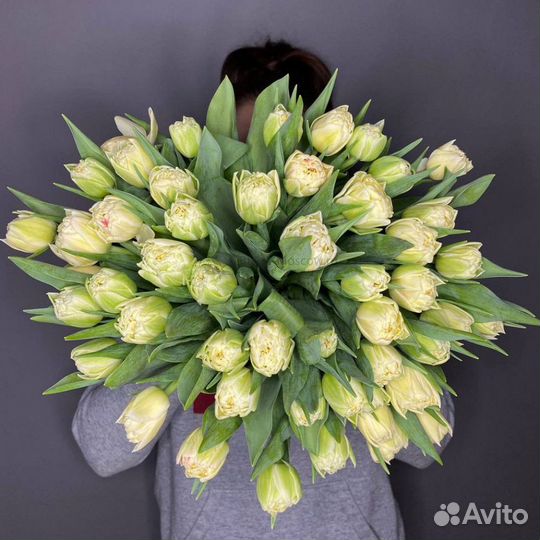 Тюльпаны пионовидные к 8 марта в розницу