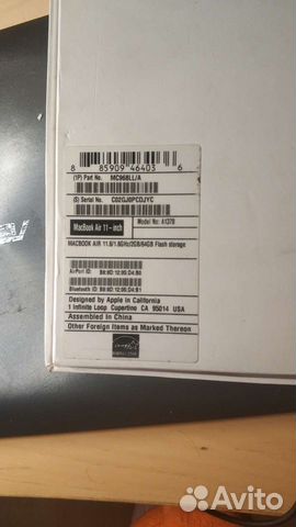 Macbook air 11 2010 1.6GHz/2Gb/64Gb объявление продам