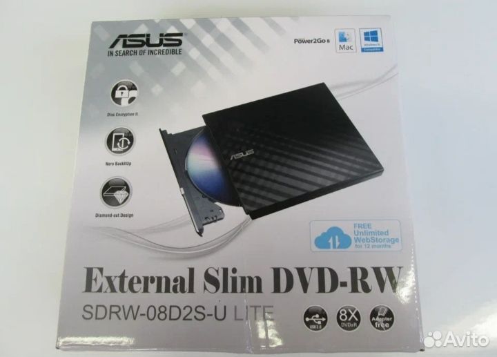 Внешний оптический привод DVD-RW asus sdrw-08D2S-U