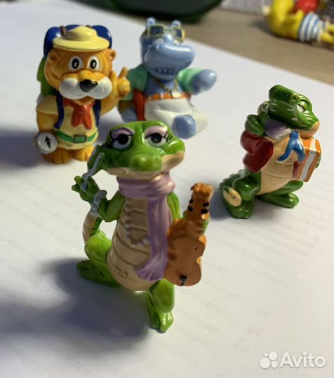 Все 7 фигур из Киндер 90е Львы Крокодилы