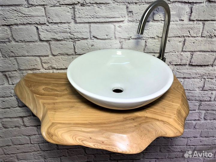 Столешница под раковину из карагача