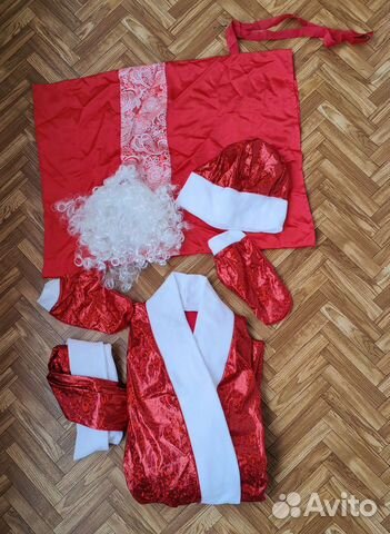 Костюм Деда мороза атласный взрослый