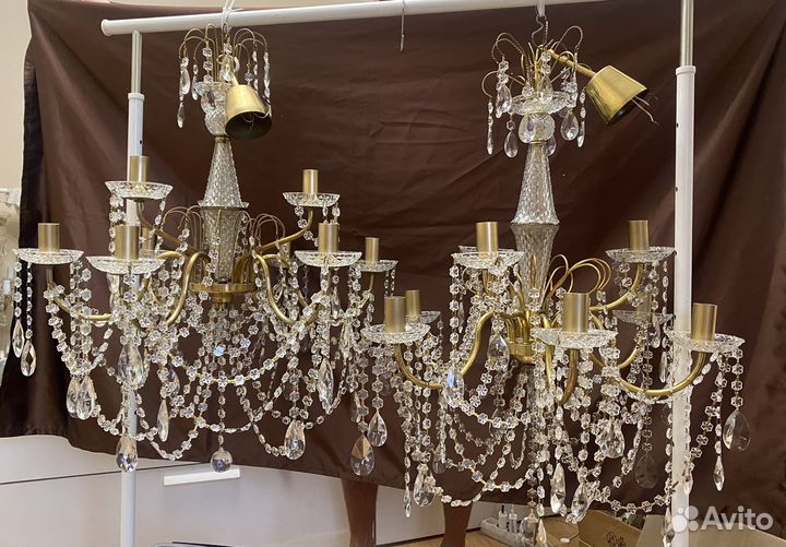 Хрустальные люстры Винтаж большие 2шт