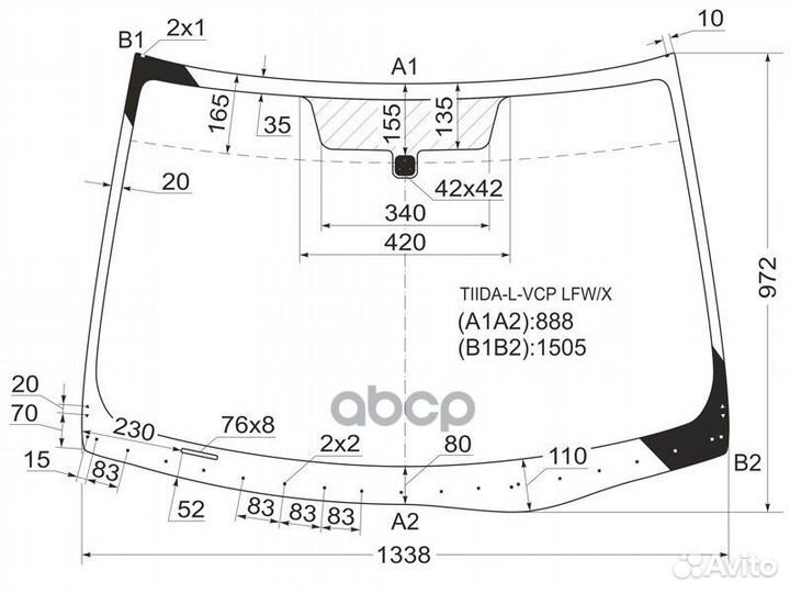 Стекло лобовое nissan tiida 4/5D 04-14 tiida-L