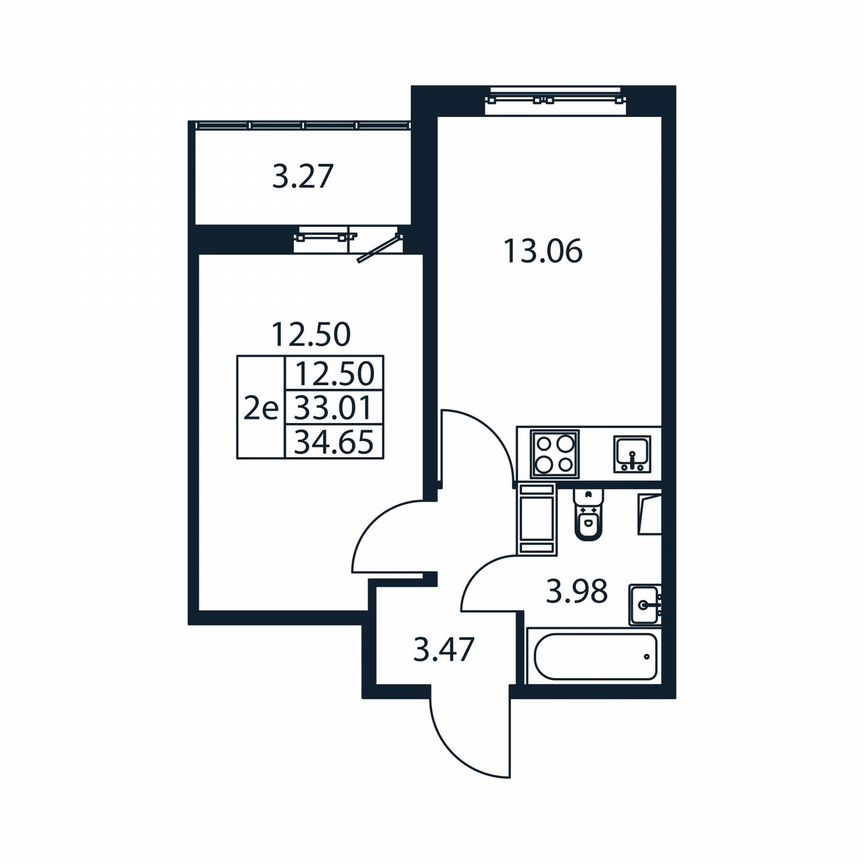 2-к. квартира, 36,3 м², 9/12 эт.