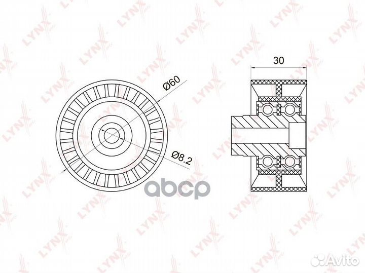 Ролик обводной ремня грм PB3007 lynxauto