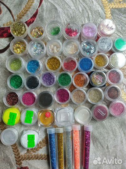 Блёстки, втирка, наклейки