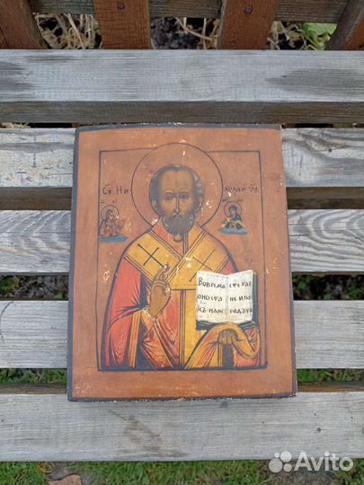 Икона старинная.Николай Чудотворец