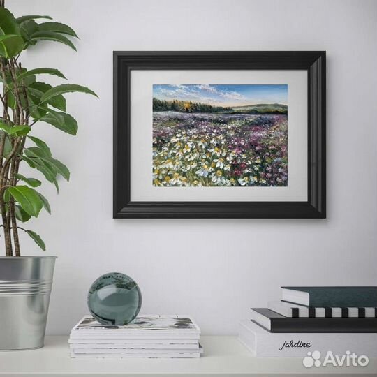 Картина Маслом Пейзаж Ромашки Поле