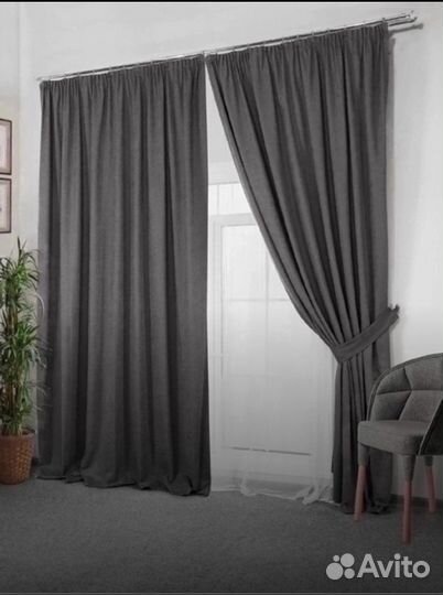 Готовый комплект штор канвас