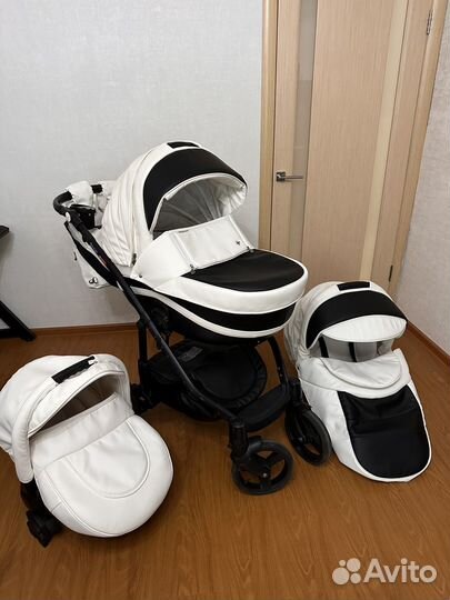 Коляска 3 в 1 Bebe Mobile из экокожи