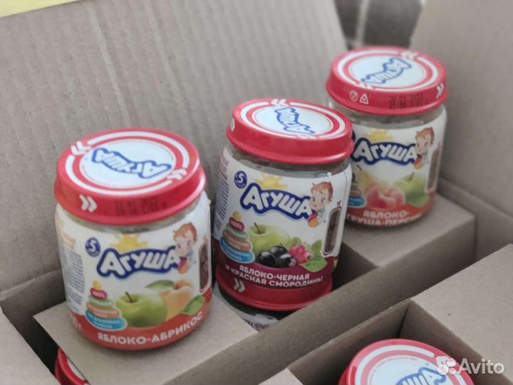 Фруктовое пюре Агуша ассорти 22 шт