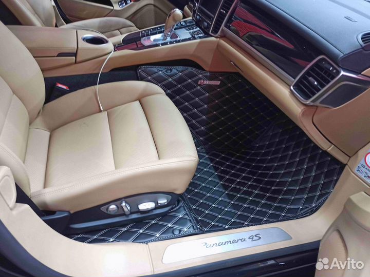 3Д (3D) коврики из экокожи porsche Порш