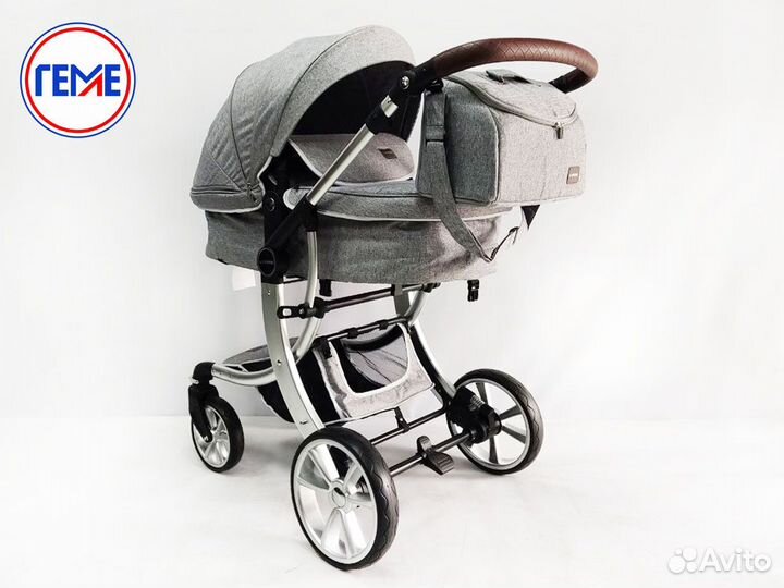 Коляска трансформер Luxmom Dalux 608 (2в1), серая
